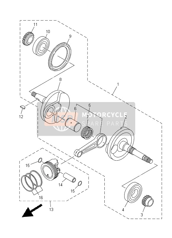 52BWE1401000, Kurbelwelle, Yamaha, 0